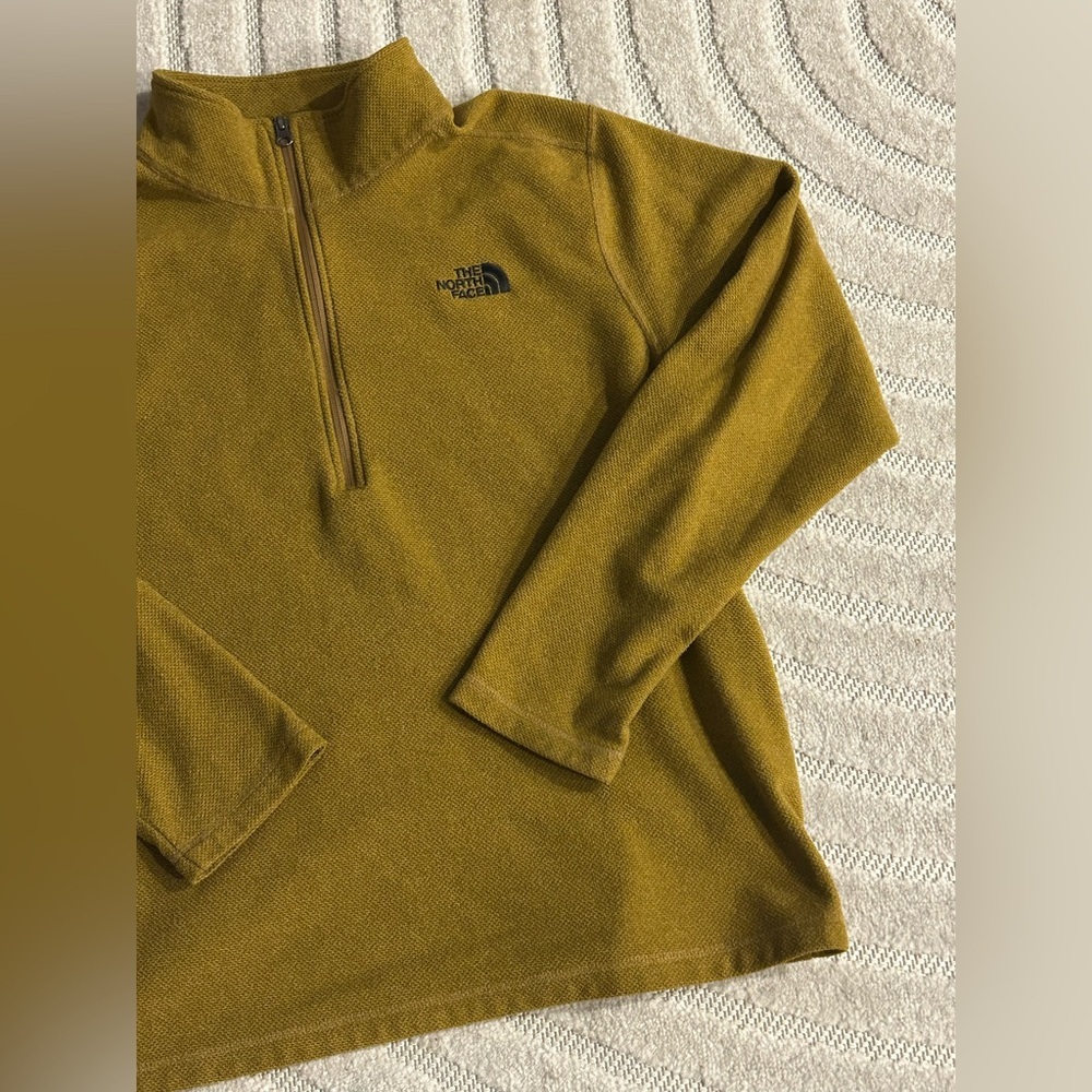 The North Face Men’s Fleece Pullover Gold/Khaki Quarter-Zip Jacket - XL - Picture 4 of 11